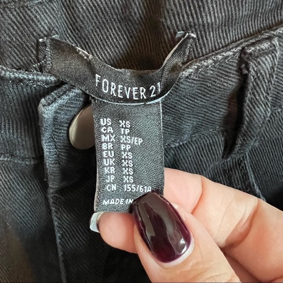 Forever 21 Black Distressed Booty Denim Shorts - Picture 8 of 9